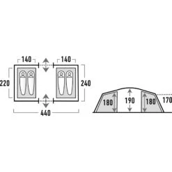 HIGH PEAK Goose 4 LW - Familienzelt -Zeltzubehör Verkaufsladen high peak goose 4 lw familienzelt pesto red hip 10333 1