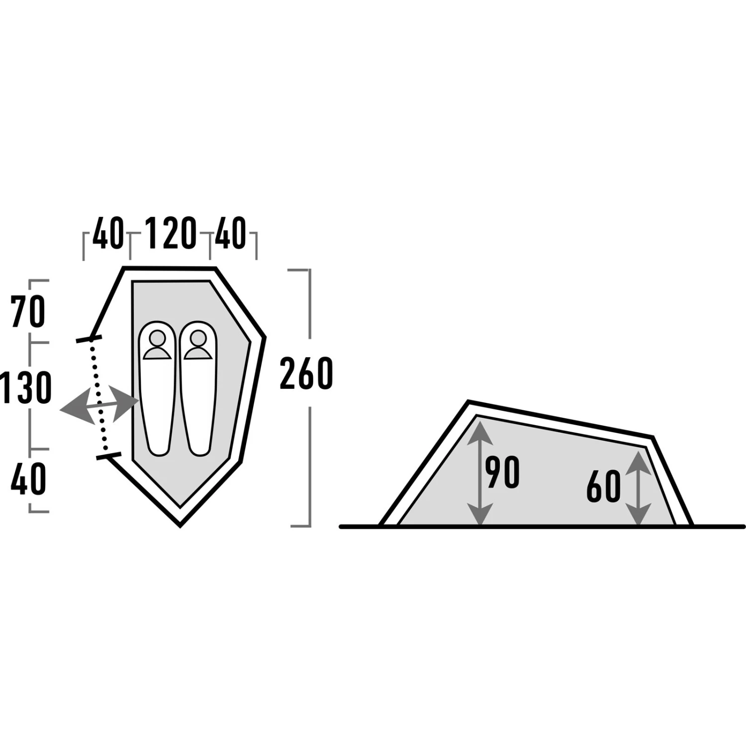 HIGH PEAK Sparrow LW - Tunnel-Zelt 4 HIGH PEAK Sparrow LW - Tunnel-Zelt – Bild 2
