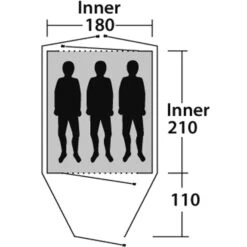 Outwell Cloud 3 - Drei-Personen-Zelt -Zeltzubehör Verkaufsladen outwell cloud 3 drei personen zelt green grey rl 150175 2