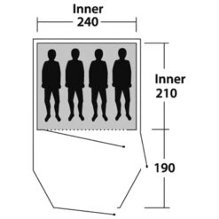 Outwell Earth 4 - Vier-Personen-Tunnel-Zelt -Zeltzubehör Verkaufsladen outwell earth 4 vier personen tunnel zelt green grey rl 150172 1