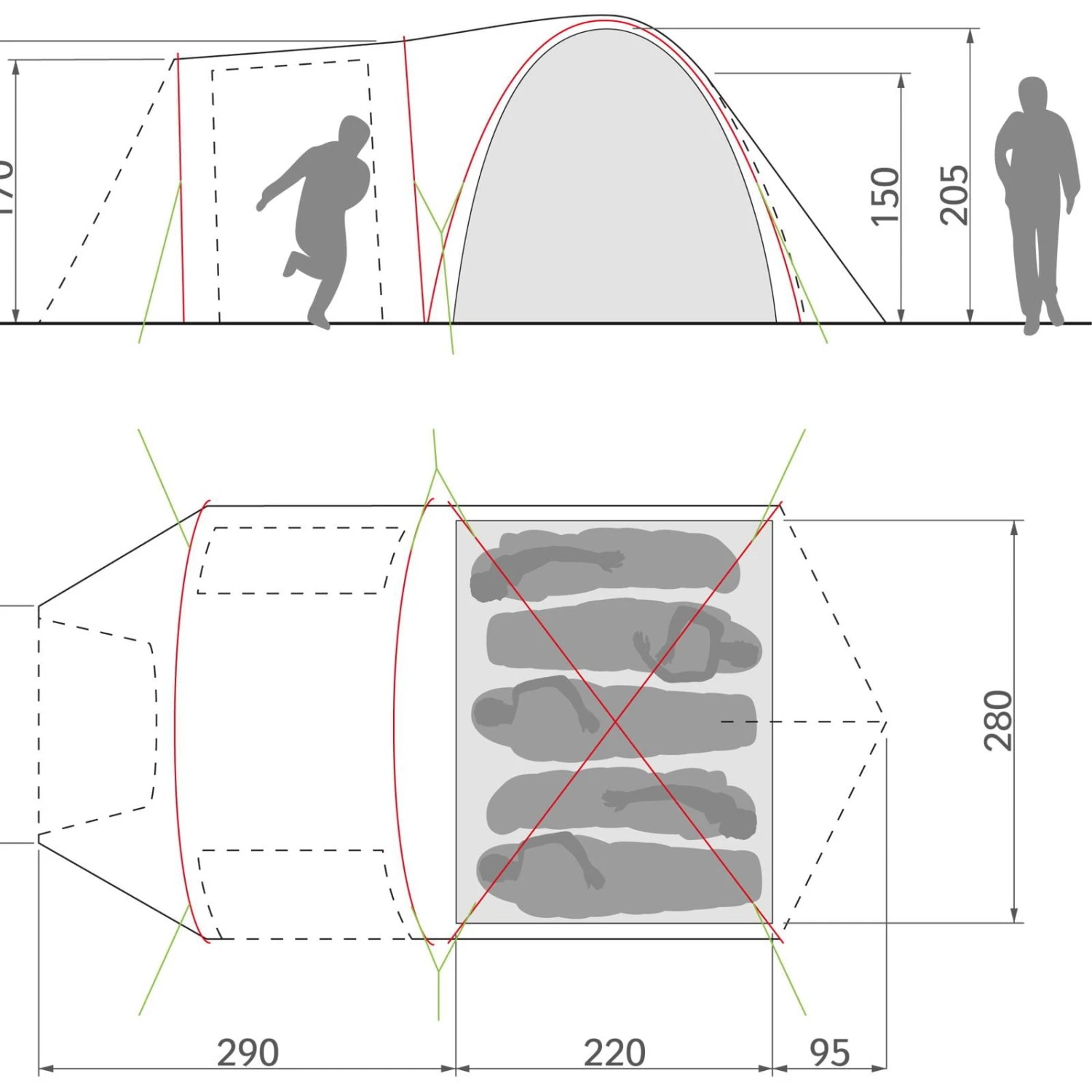 VAUDE Campo Casa XT 5P - Fünf-Personen-Zelt 7 VAUDE Campo Casa XT 5P - Fünf-Personen-Zelt – Bild 5
