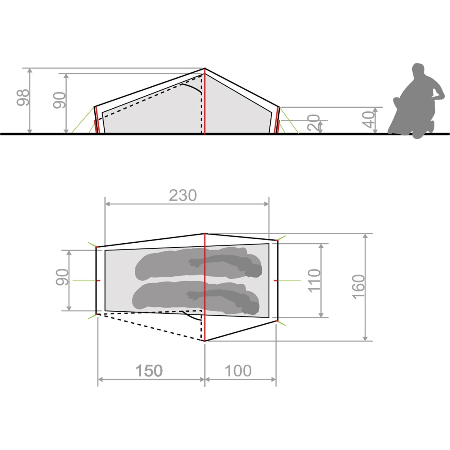 VAUDE Lizard Seamless 1-2P - Zelt 6 VAUDE Lizard Seamless 1-2P - Zelt – Bild 4